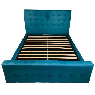 Pat tapitat ANDREAS cu somiera rabatabila si lada depozitare