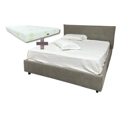 Combo pat tapițat RIVIERA cu somiera rabatabilă și spațiu de depozitare + saltea