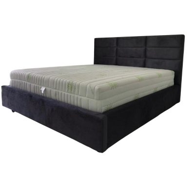 Pat tapitat ROMA cu somiera rabatabila si lada depozitare + saltea