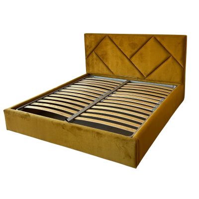 Pat tapitat CRISTIANO cu somiera rabatabila si lada depozitare